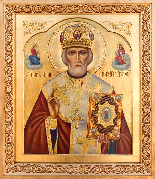   .   . Icon of St. Nicholas.  Icon of San Nicola.